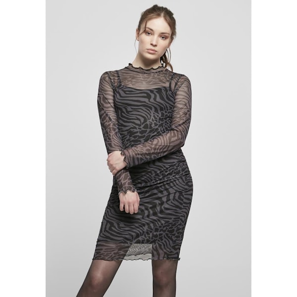 Urban Classics Aop Double Layer Kjole Grå S Kvinde