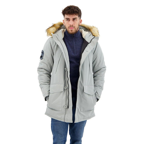 Superdry Parkas Everest Faux Fur Grå L Man