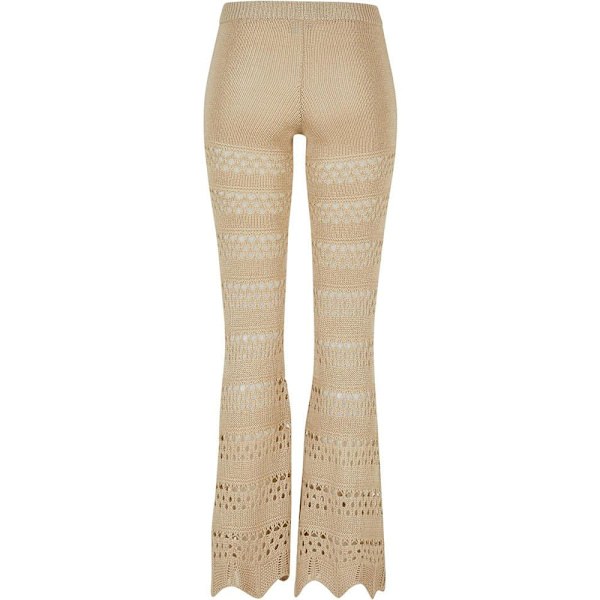 Urban Classics Flared Crochet High Waist Leggings Beige 4XL Kvinde