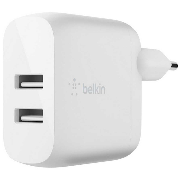 Belkin Dual Usb-a Vægadapter X2 12w Hvid Hvid