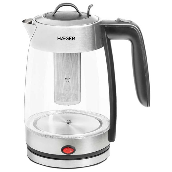 Haeger Vattenkokare Ek22f020a 1.8l 2200w Durchsichtig,Silver One Size / EU Plug