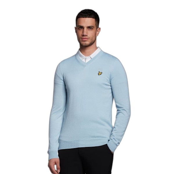 Lyle & Scott V-hals Sweater Blå S Kvinde