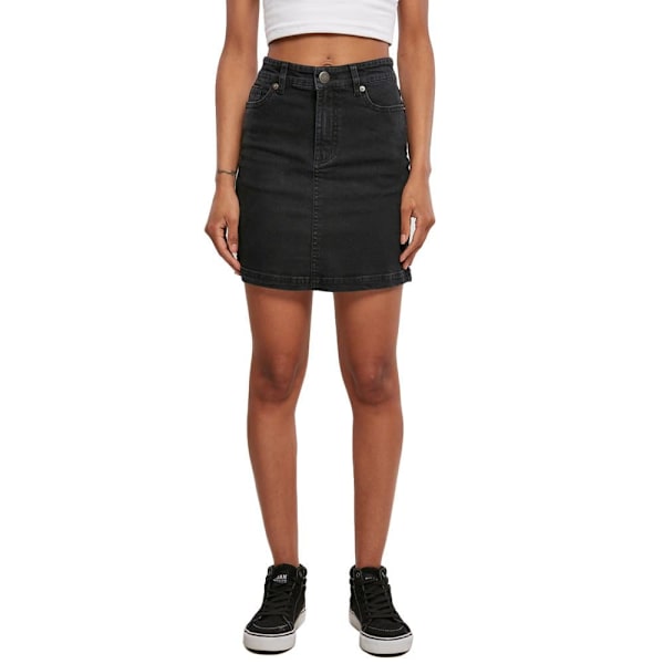 Urban Classics Organic Stretch Kort Nederdel Med Høj Talje Sort 33 Kvinde