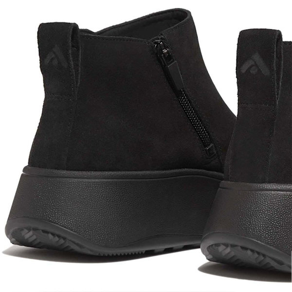 Fitflop F-mode Suede Flatform Zip Ankle Støvler Sort EU 37 Kvinde