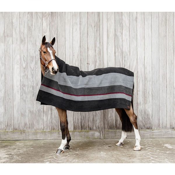 Kentucky Square Stripes Heavy Fleece Tæppe Grå 140 x 160 cm