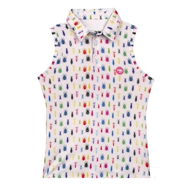 Oxy Golf ærmeløs Polo Insects White  XL