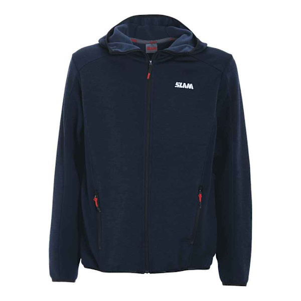 Slam Fleece Active Hood Power Str Blå S Mand
