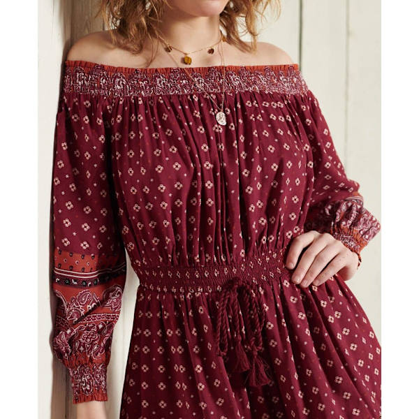 Superdry Romper Ameera Off Shoulder Rød S Kvinde