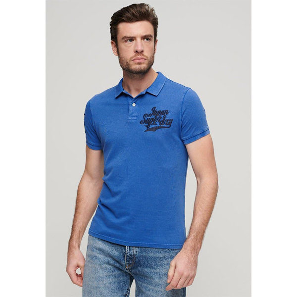 Superdry Vintage Superstate Kortärmad Polotröja Blå S Man