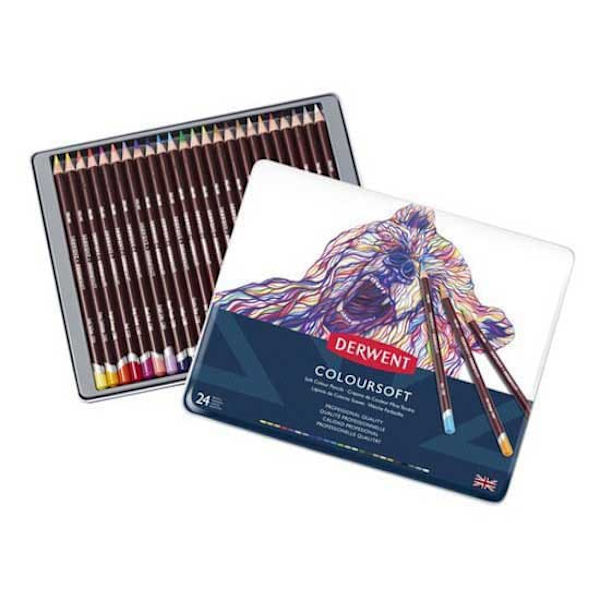 Derwent Metalkasse Blyant Coloursoft 24 Enheder
