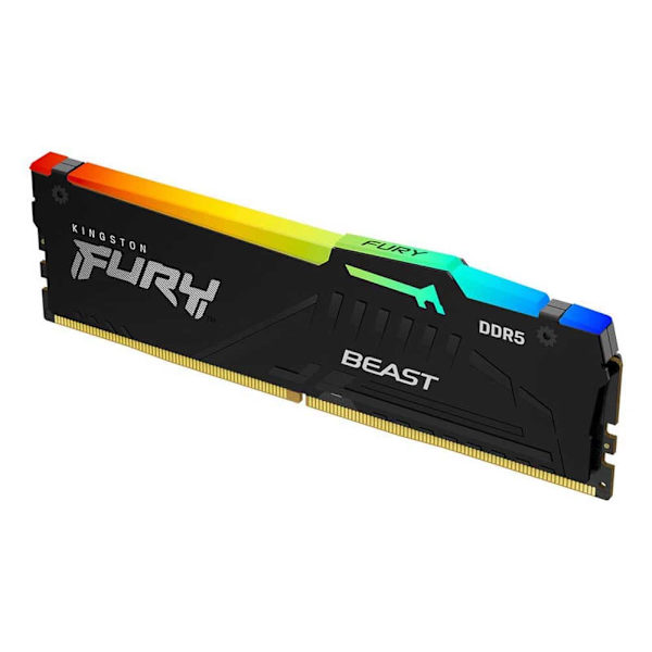 Kingston Hukommelse Ram Fury Beast Rgb 1x16gb Ddr5 5200mhz Sort