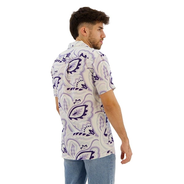 Superdry Open Collar Print Kortærmet Skjorte Grå XL Mand