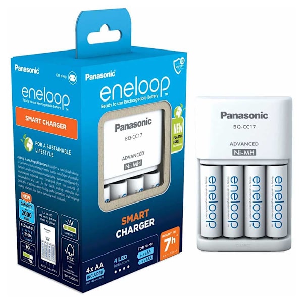 Eneloop Bq-cc17/+4aa Oplader Til Aa-batterier Søvfarvet