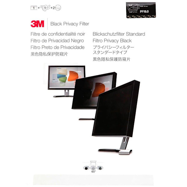 3m Pf190 Privacy Filter Black 48.3cm 19.0´´ 5:4 Sort Sort