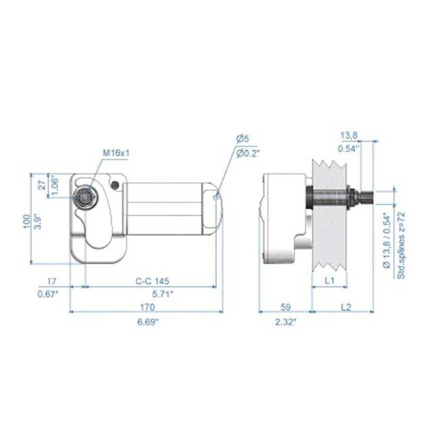 Roca Ab. Tuulilasin Pyyhkimen Moottori W12 24v Hopeinen 16 mm