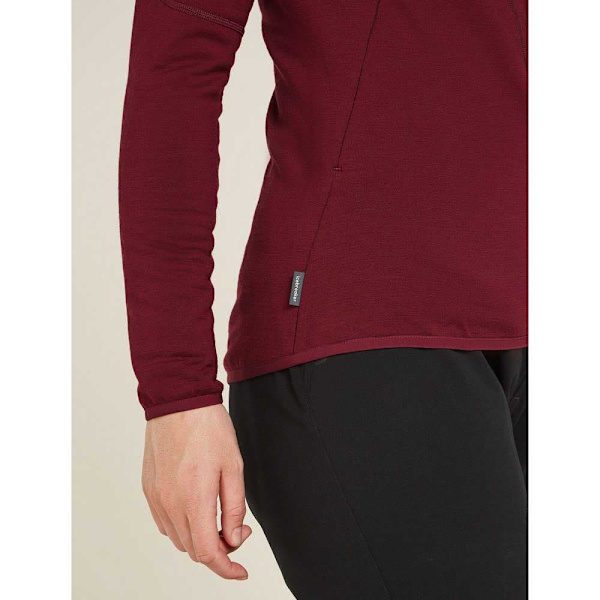 Icebreaker Merino 560 Realfleece Elemental Ii Sweatshirt Med Lynlås Rød L Kvinde