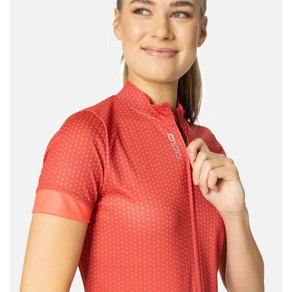 Odlo Essential 411951 Kort Ärm Jersey Orange M Kvinna