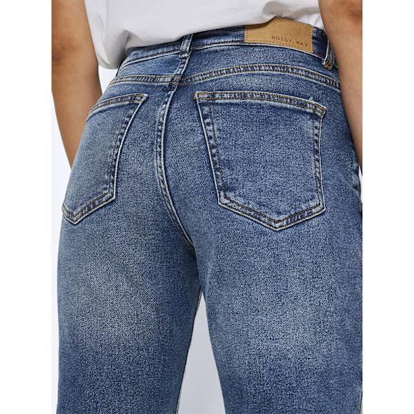 Noisy May Jeans Med Hög Midja Moni Straight Ankle Blå 24 / 30 Kvinna