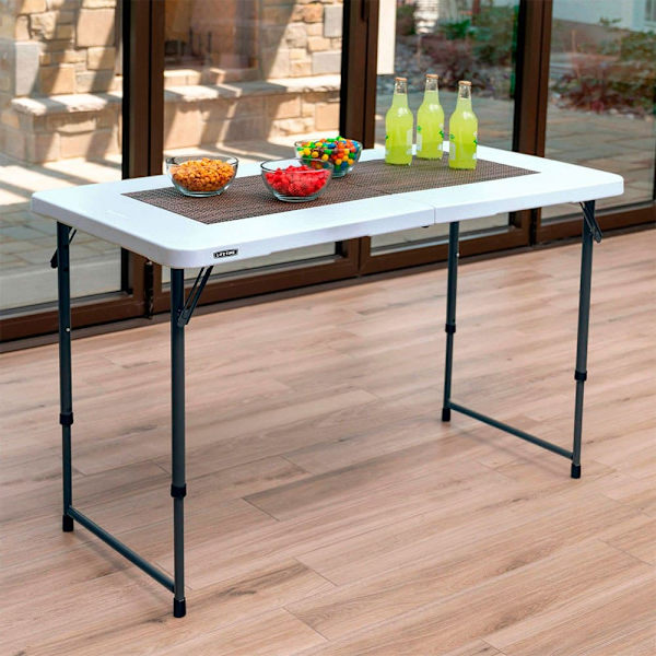 Lifetime Ultra-resistent Foldebord 122x61x56-91.5 Cm Uv100 Hvid,Sort