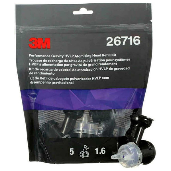 3m Prestanda Gravity Atomizing Head Refill Hvlp Svart