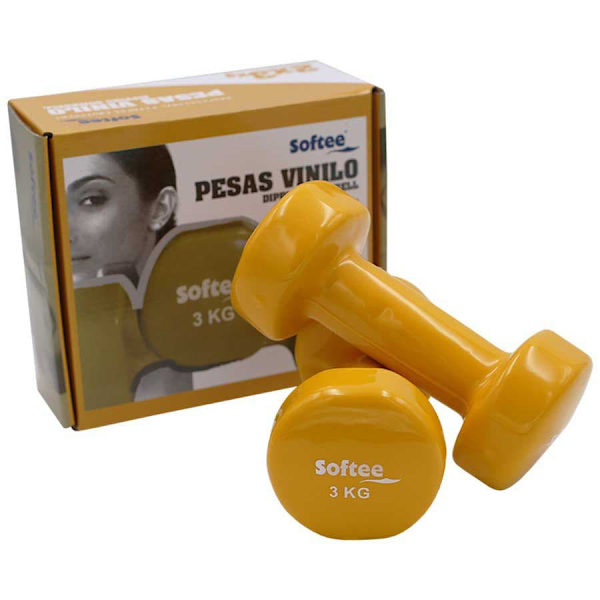 Softee Vinyl Dumbbells Set 3kg Keltainen 3 kg