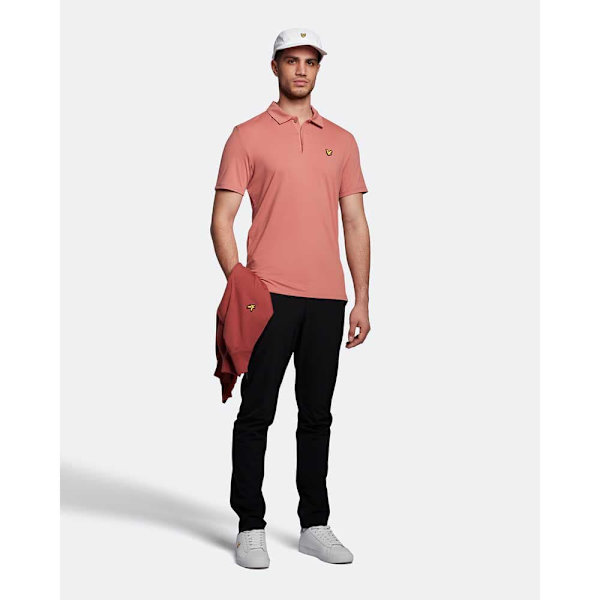 Lyle & Scott Kortærmet Polo Concealed Button Rosa 2XL