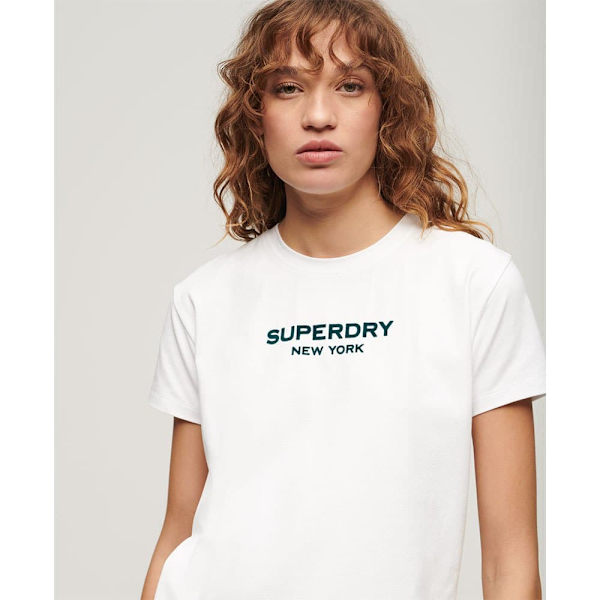 Superdry Sport Luxe Graphic Fitted T-shirt Med Korta ärmar Vit 2XS Kvinna