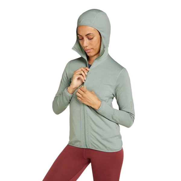Icebreaker Merino 560 Realfleece Elemental Ii Sweatshirt Med Lynlås Grøn L Kvinde