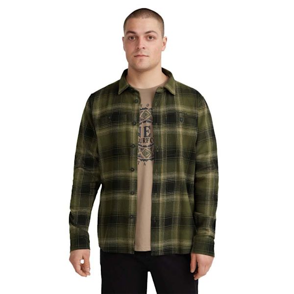 O´neill Flannel Check Skjorte Med Lange ærmer Grøn M Mand