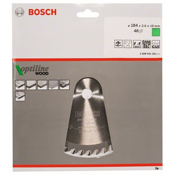 Bosch Professional Cirkelsågblad Op Wo H 184x16-48 Silver