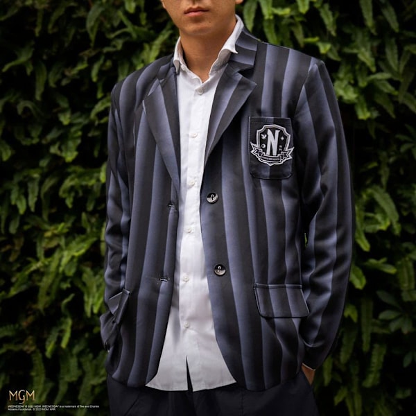 Cinereplicas Onsdag Jakkedragt Nevermore Academy Black Striped Blazer  M