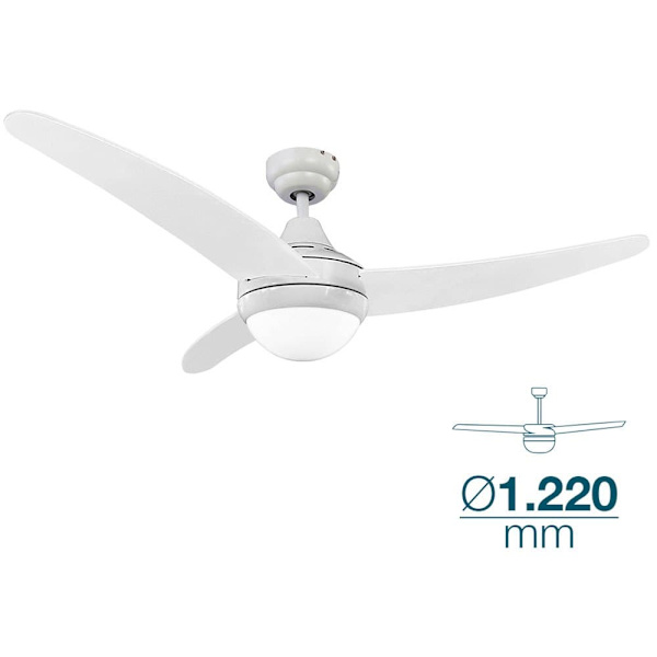 Edm Loftsventilator Egeo 60w 122 Cm Hvid One Size / EU Plug