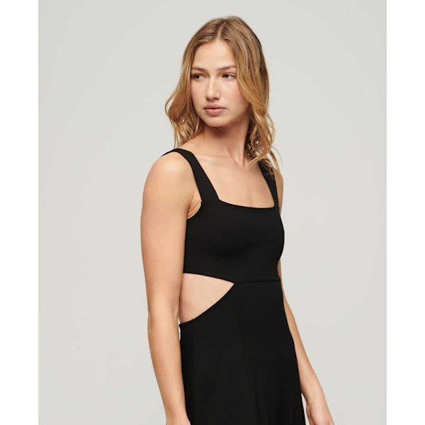 Superdry Cutout ærmeløs Midikjole Sort L Kvinde