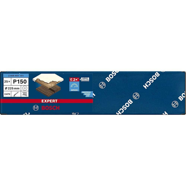 Bosch Professional Excentrisk Griptape Expert C470 S1261 225 Mm 19p G150 25 Enheder Gylden