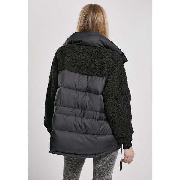 Urban Classics Jakke Sherpa Mix Puffer Sort XS Kvinde