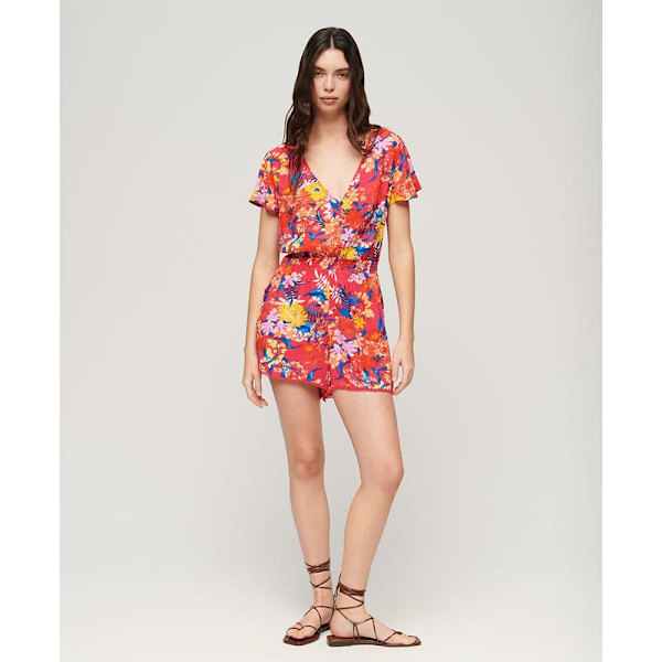 Superdry Beach Playsuit Lyhythihainen Lyhyt Mekko Monivärinen XS Nainen