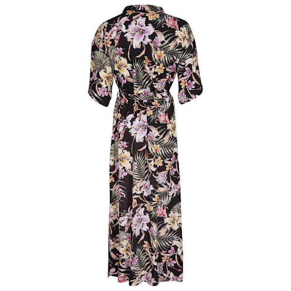 O´neill Lang Kjole Kimono Mix&match Sort S Kvinde