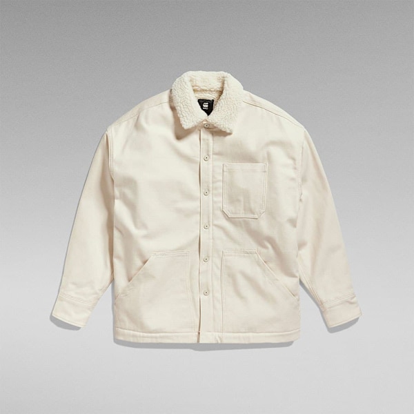 G-star Boxy Sherpa Lined övertröja Beige S Kvinna