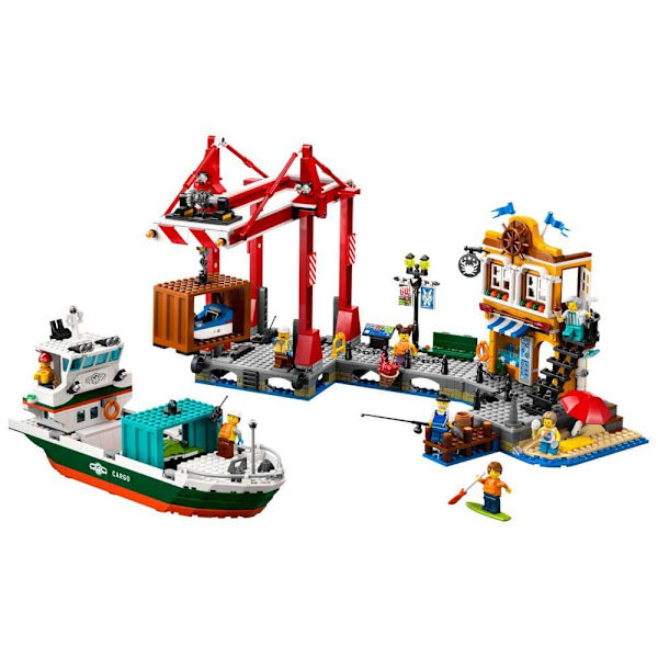 Lego Sea Port With Goods Ship Byggespil