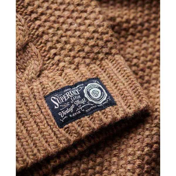 Superdry Cable Tröja Med Hög Krage Brun S Kvinna