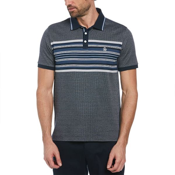 Original Penguin Jacquard Eng Stripe Kortærmet Polo Blå,Grå L Mand