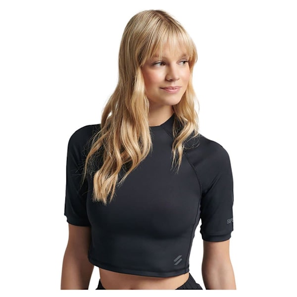 Superdry T-shirt Run 3/4 Tight Crop Sort XL Kvinde