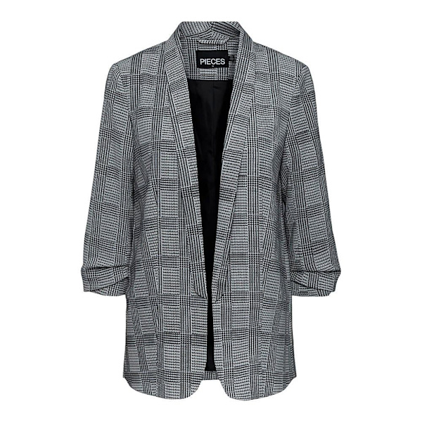 Pieces Boss 3/4 Printed Blazer Grå L Kvinde