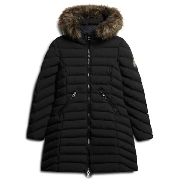 Superdry Fuji Faux Fur Jacka Svart L Kvinna