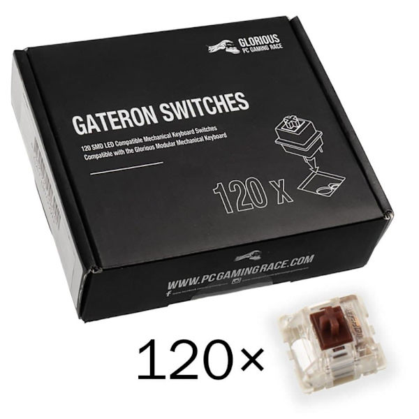 Glorious Mekaniska Tangentbordsbrytare Gateron Mx Brown 120 Enheter Durchsichtig