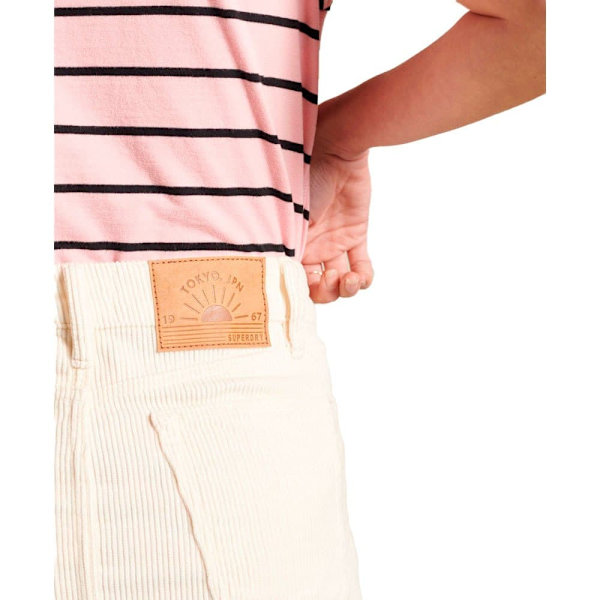 Superdry Nederdel Cord Mini Beige 28 Kvinde