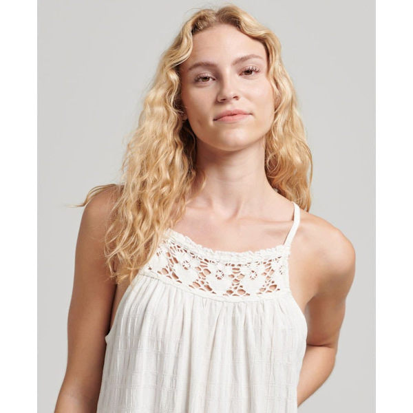 Superdry Kjole Vintage Long Halter Cami Beige XS Kvinde