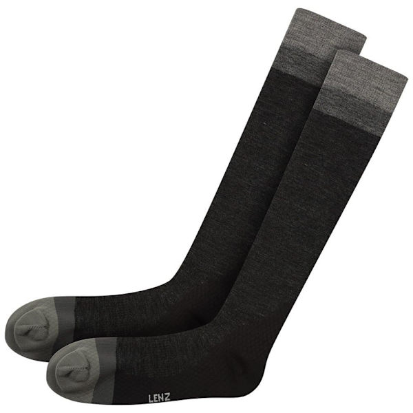 Lenz Merino Compression 1 Lange Sokker Sort EU 48-50 Mand