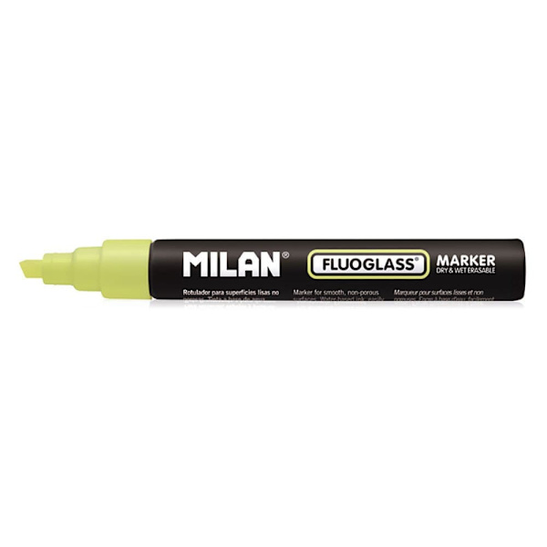 Milan Udstillingsboks Markører Mejselspids 12 Fluoglass 2 4 Mm Gul Farve Gul