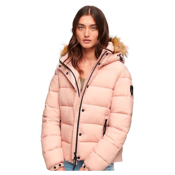 Superdry Faux Fur Pufferjakke Rosa M Kvinde